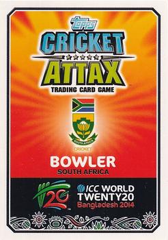 2014 Topps Cricket Attax ICC World Twenty20 #110 Wayne Parnell Back