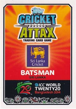 2014 Topps Cricket Attax ICC World Twenty20 #116 Kumar Sangakkara Back