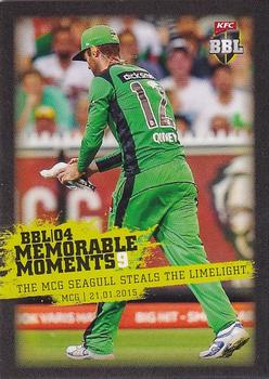 2015-16 Tap 'N' Play CA/BBL Cricket - BBL04 Memorable Moments #MM-09 Rob Quiney / The MCG Seagull Front