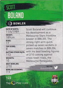2015-16 Tap 'N' Play CA/BBL Cricket - Silver #122 Scott Boland Back