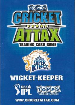2011 Topps Cricket Attax IPL #NNO M.S. Dhoni Back
