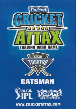 2011 Topps Cricket Attax IPL #NNO Michael Klinger Back