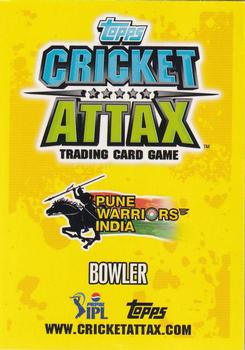 2013-14 Topps Cricket Attax IPL #121 Bhuvneshwar Kumar Back