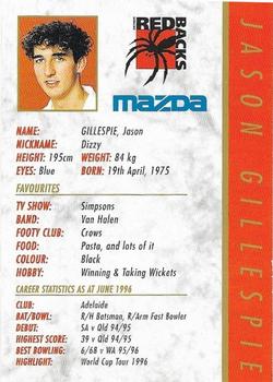 1996-97 Mazda Southern Redbacks Cricket  #NNO Jason Gillespie Back