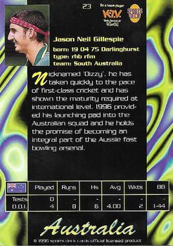 1996 Sports Deck Cricket World #23 Jason Gillespie Back