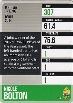 2014-15 Tap 'N' Play CA/BBL Cricket #030 Nicole Bolton Back