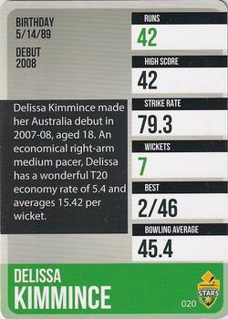 2014-15 Tap 'N' Play CA/BBL Cricket - Silver #020 Delissa Kimmince Back