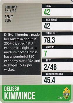 2014-15 Tap 'N' Play CA/BBL Cricket - Gold #020 Delissa Kimmince Back