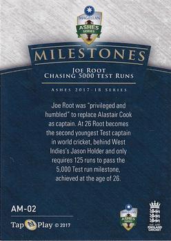 2017-18 Tap 'N' Play Ashes - Ashes Milestones #AM-02 Joe Root Back