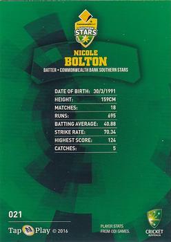 2016-17 Tap 'N' Play CA/BBL Cricket - Gold #021 Nicole Bolton Back