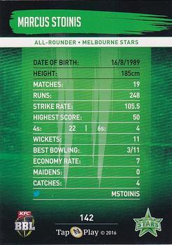 2016-17 Tap 'N' Play CA/BBL Cricket - Gold #142 Marcus Stoinis Back