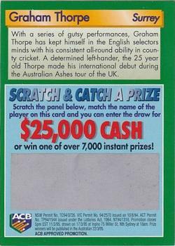 1995 Buttercup Sensational Summer of Cricket #NNO Graham Thorpe Back