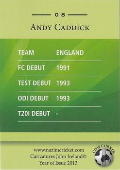 2013 Cow Corner Cricket Character Cards #08 Andy Caddick Back