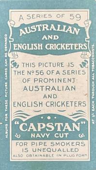 1911-12 Wills's Australian and English Cricketers #56 Sydney Barnes Back