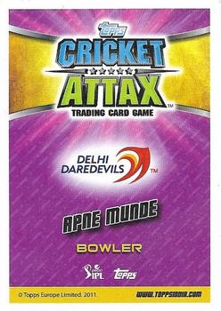 2015-16 Topps Cricket Attax IPL #23 Amit Mishra Back