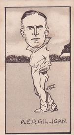 1926 R & J Hill Caricatures Of Famous Cricketers #28 Arthur Gilligan Front