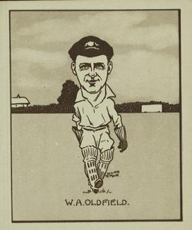 1926 R & J Hill Caricatures Of Famous Cricketers (Large) #4 Bert Oldfield Front