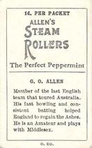 1934-35 Allen's Cricketers #26 George Allen Back