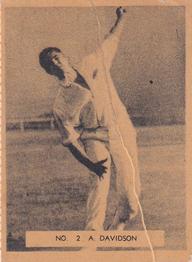 1951 Potter & Moore Australian Famous Cricketers #2 Alan Davidson Front
