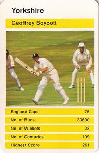 1979 Top Trumps County Cricketers #NNO Geoffrey Boycott Front