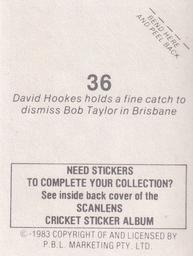1983 Scanlens Cricket Stickers #36 David Hookes / Bob Taylor Back