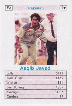 1996 Surana Top Trump ODI Cricket Bowlers #F2 Aaqib Javed Front