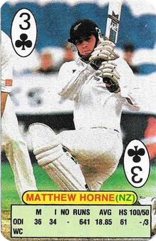 1999 Universal Cricket World Cup Trump Game #3♣ Matthew Horne Front