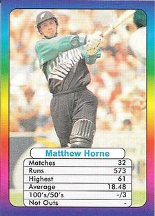 1999 Surana Top Trumps Supertop ODI Cricket Batsmen #NNO Matthew Horne Front
