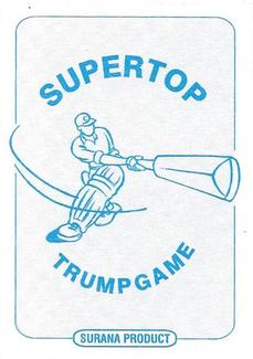 1999 Surana Supertop Trump Game Cricket Series 1 #10♣ Matthew Horne Back