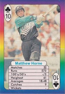 1999 Surana Supertop Trump Game Cricket Series 1 #10♣ Matthew Horne Front