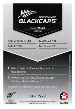 2015-16 Caltex New Zealand Blackcaps #BC-17/20 Ross Taylor Back