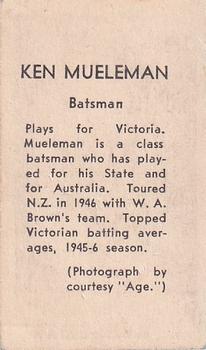 1946-47 Coles Cricketers (Frameless) #NNO Ken Meuleman Back