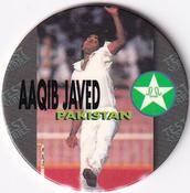 1995 Crown & Andrews Cricket Test Series & Sheffield Shield POG Pack Milk Caps #C49 Aaqib Javed Front