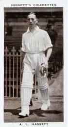 1938 Hignett Tobacco Prominent Cricketers #43 Lindsay Hassett Front