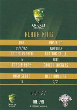 2022-23 TLA Traders Cricket Australia - Mojo Emerald #ME049 Alana King Back