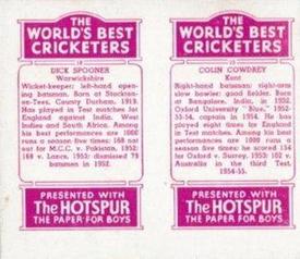 1956 D.C.Thomson The World's Best Cricketers (Hotspur) Paired #15-18 Colin Cowdrey / Dick Spooner Back