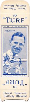 1950 Carreras Cigarettes 50 Famous Cricketers - Uncut Singles #5 Len Hutton Front