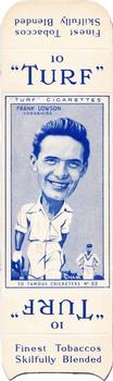 1950 Carreras Cigarettes 50 Famous Cricketers - Uncut Singles #33 Frank Lowson Front