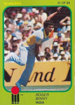 1981 Scanlens Cricket #31 Roger Binny Front