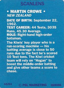 1989-90 Scanlens Stimorol Cricket #45 Martin Crowe Back