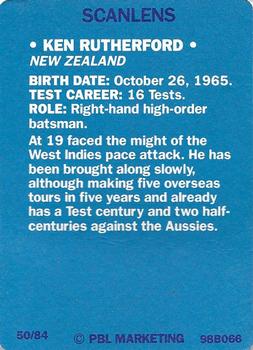 1989-90 Scanlens Stimorol Cricket #50 Ken Rutherford Back
