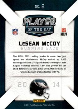 2014 Panini Player of the Day #2 LeSean McCoy Back