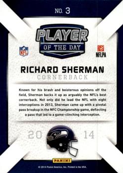 2014 Panini Player of the Day #3 Richard Sherman Back