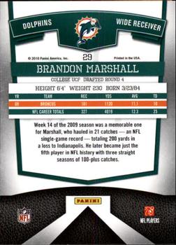 2010 Donruss Elite #29 Brandon Marshall Back