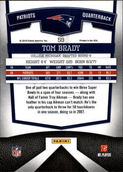 2010 Donruss Elite #59 Tom Brady Back