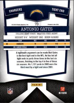 2010 Donruss Elite #79 Antonio Gates Back