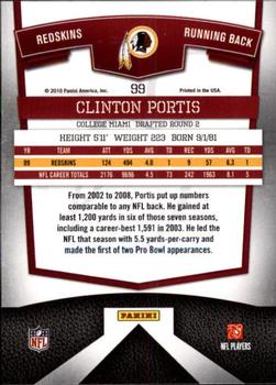 2010 Donruss Elite #99 Clinton Portis Back