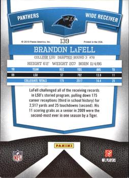 2010 Donruss Elite #139 Brandon LaFell Back