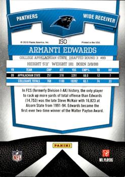 2010 Donruss Elite #150 Armanti Edwards Back