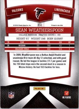2010 Donruss Elite #151 Sean Weatherspoon Back